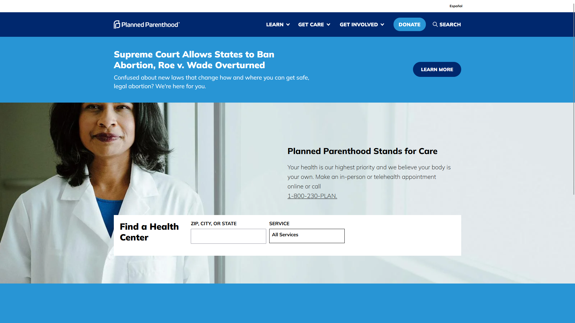 planned parenthood homepage clone thumbnail